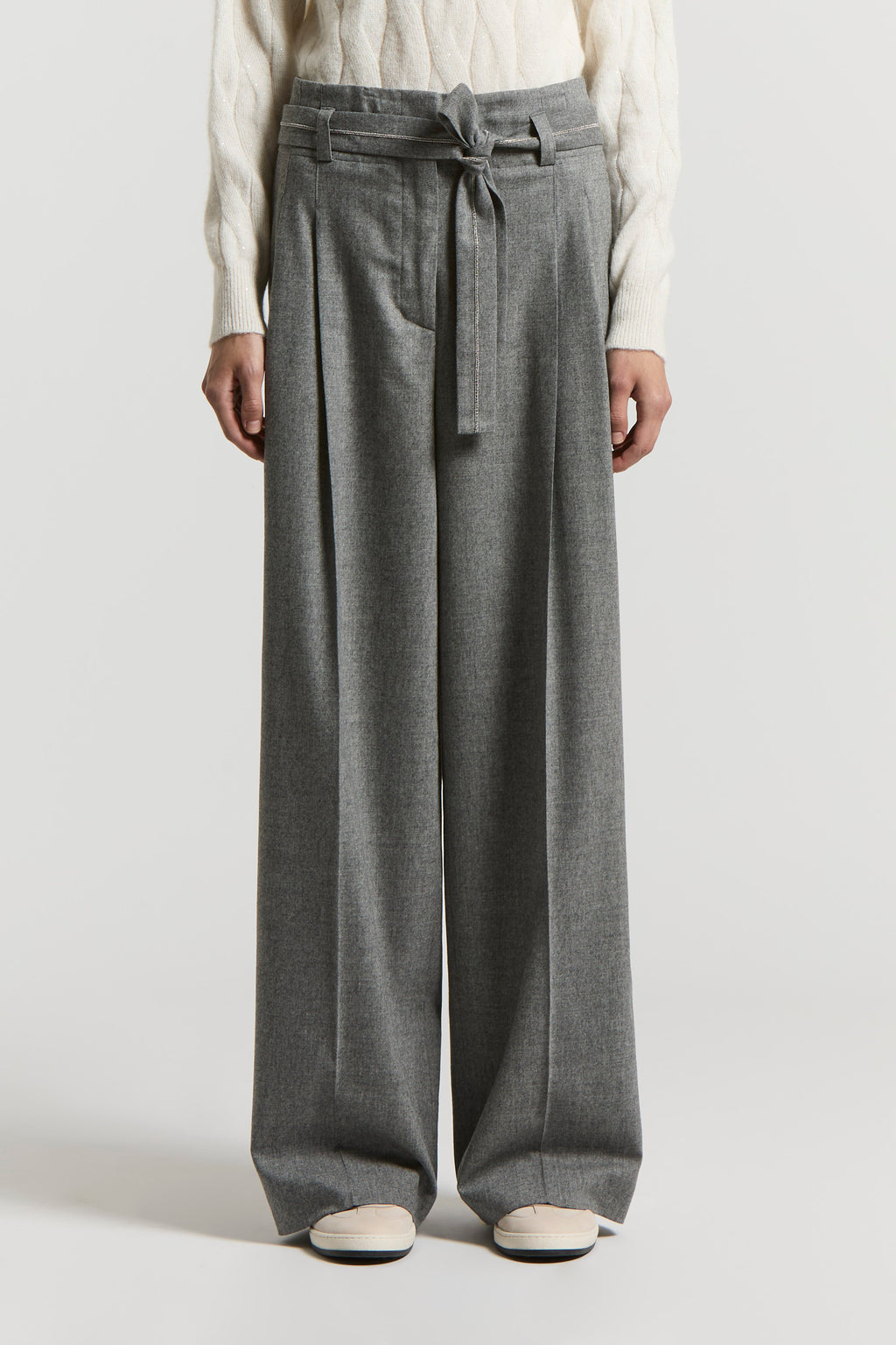 stone grey cashmere pants