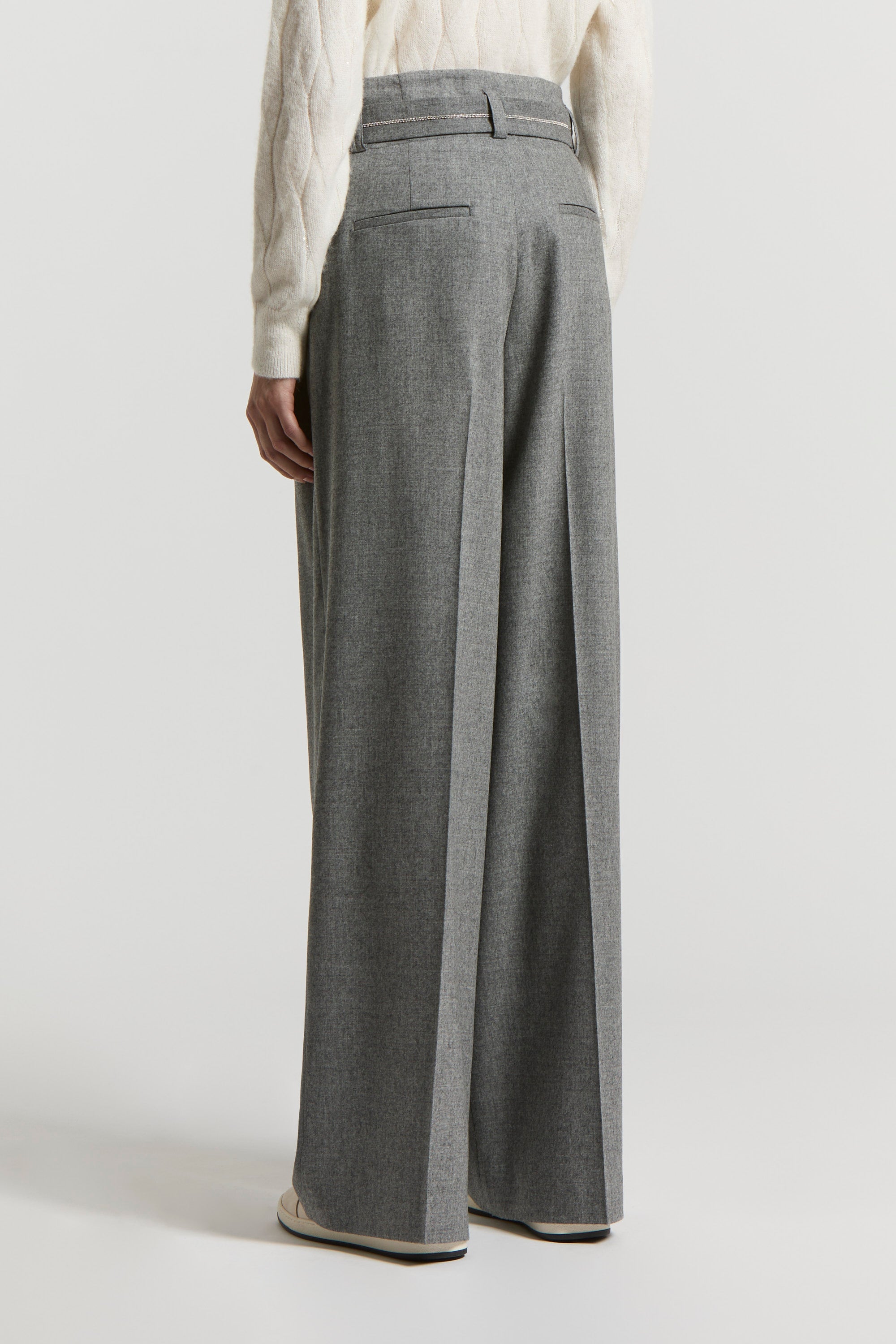 stone grey cashmere pants