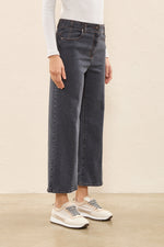 Load image into Gallery viewer, black wash denim pant
