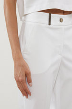 Load image into Gallery viewer, pure white cotton canvas pants
