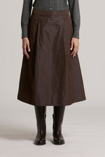 Load image into Gallery viewer, deep brown flared skirt

