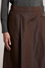 Load image into Gallery viewer, deep brown flared skirt
