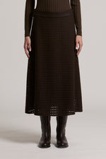Load image into Gallery viewer, deep brown flared skirt
