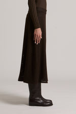 Load image into Gallery viewer, deep brown flared skirt
