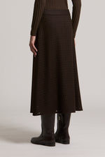 Load image into Gallery viewer, deep brown flared skirt
