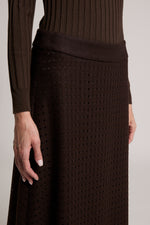 Load image into Gallery viewer, deep brown flared skirt
