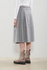 Load image into Gallery viewer, light grey midi skirt
