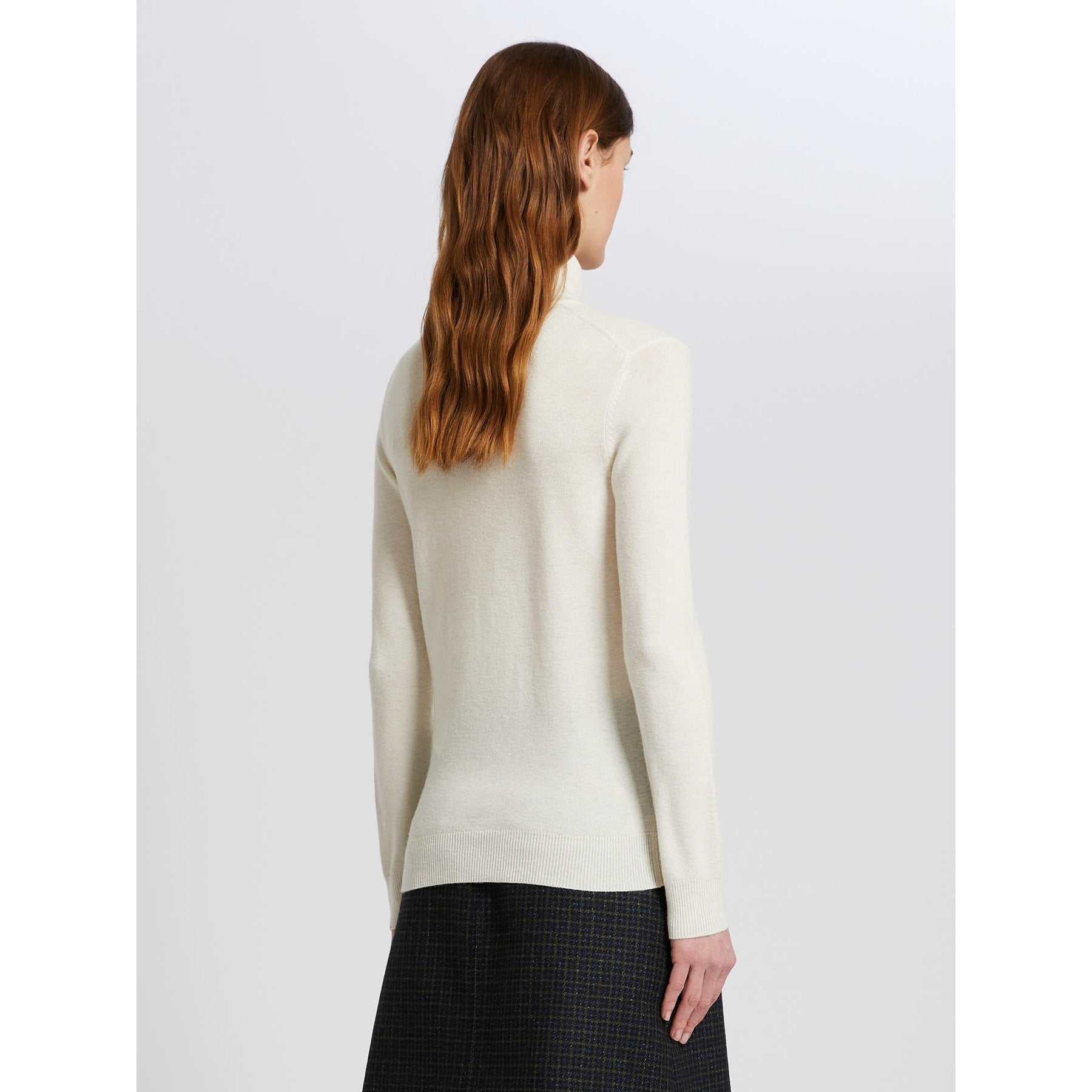 wool white high-neck sweater