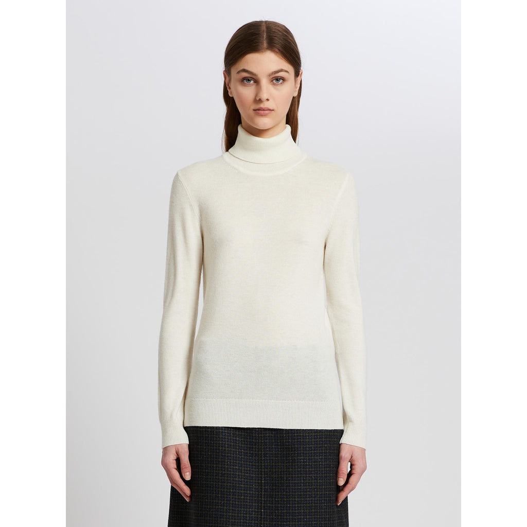 wool white high-neck sweater