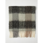 Load image into Gallery viewer, black patterned wool-blend stole
