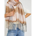Load image into Gallery viewer, camel patterned wool-blend stole
