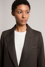 Load image into Gallery viewer, deep brown woman blazer
