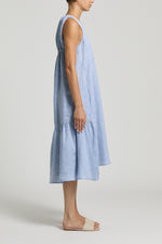 Load image into Gallery viewer, dust light blue woman dress
