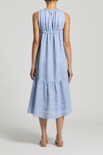 Load image into Gallery viewer, dust light blue woman dress
