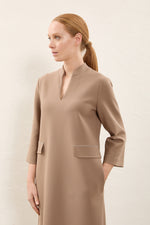 Load image into Gallery viewer, sand round neck midi dress

