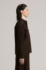 Load image into Gallery viewer, Deep Brown bi-material shirt

