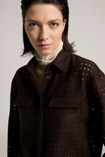 Load image into Gallery viewer, Deep Brown bi-material shirt
