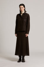 Load image into Gallery viewer, Deep Brown bi-material shirt
