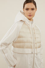Load image into Gallery viewer, salty white bi-materical down jacket

