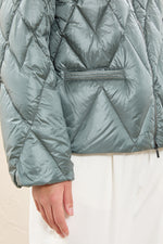 Load image into Gallery viewer, green zinc padded overshirt coat
