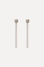 Carregar imagem no visualizador da galeria, mercury grey Pendant earrings with wrapping
