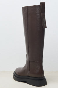 real leather tube boots