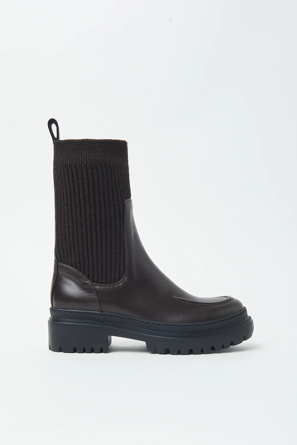 ebony brown real bovine leather boots