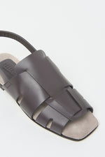 Load image into Gallery viewer, ebony brown Leather flap sandal
