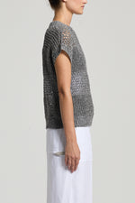 Load image into Gallery viewer, aviator blue tricot woman top

