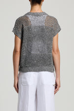 Load image into Gallery viewer, aviator blue tricot woman top
