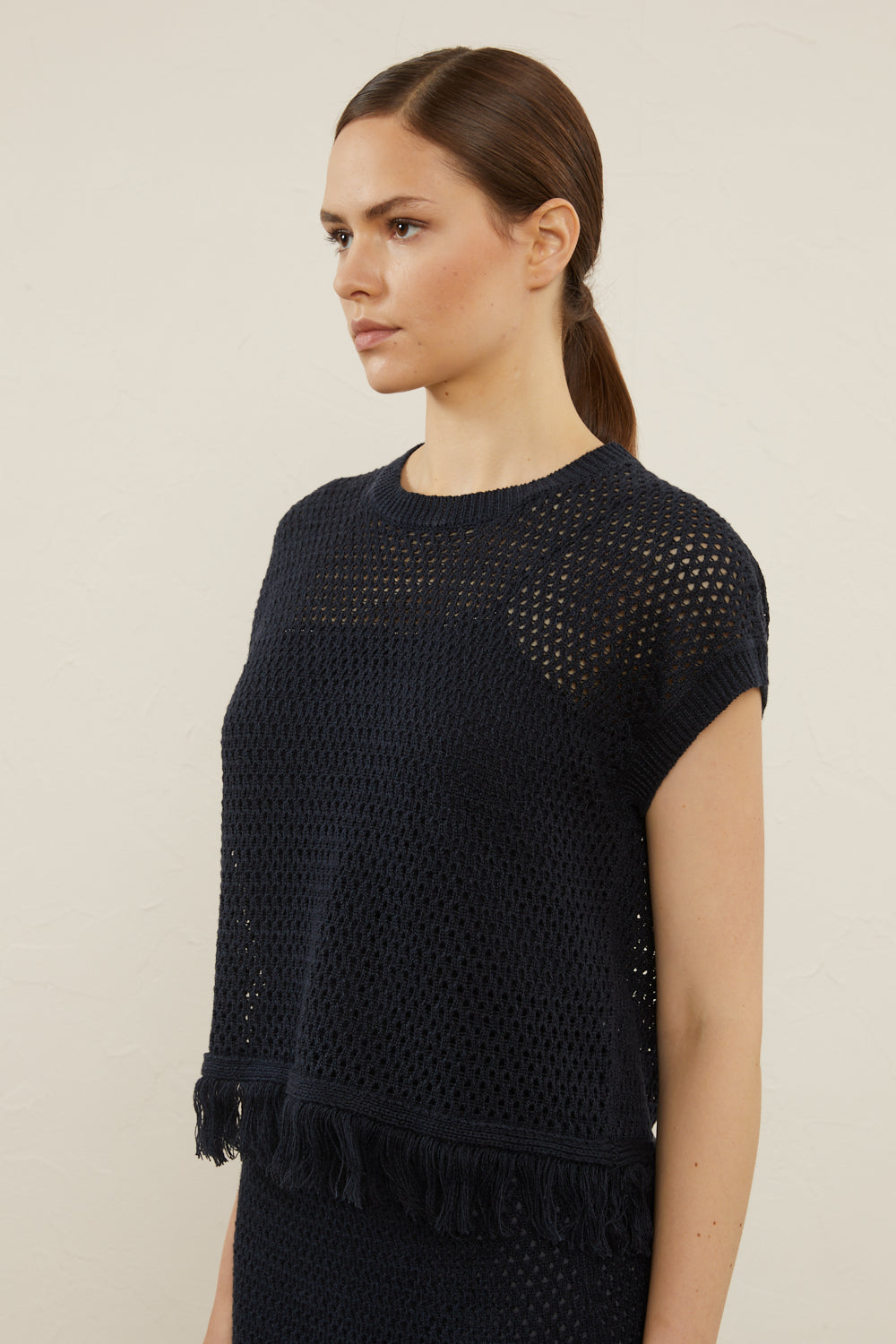 ink blue knitted top