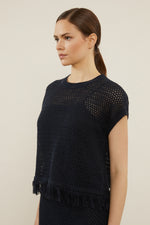 Load image into Gallery viewer, ink blue knitted top
