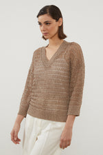 Load image into Gallery viewer, terracotta linen knit sweater

