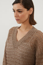 Carregar imagem no visualizador da galeria, terracotta linen knit sweater
