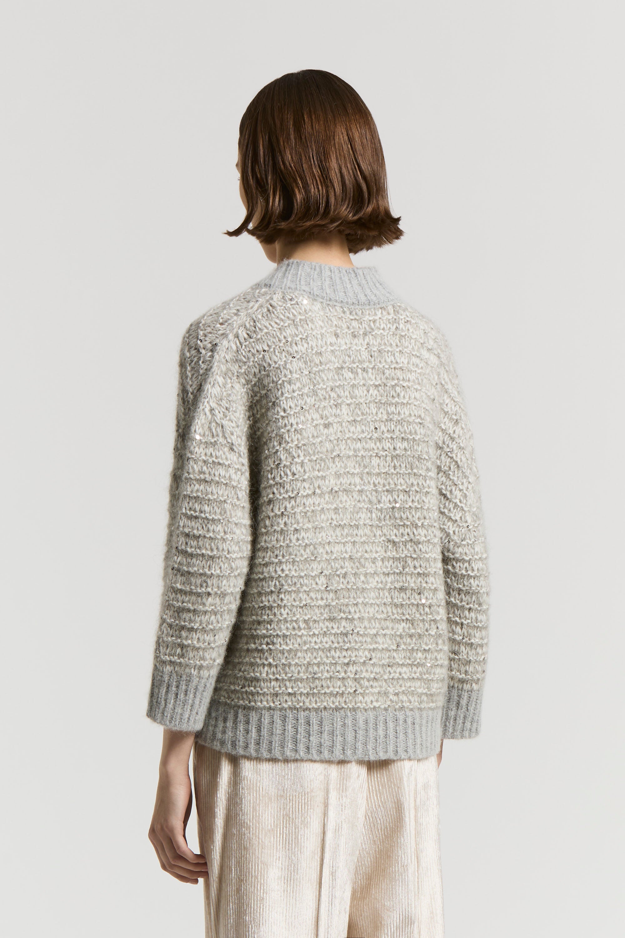 stone grey knitted cape