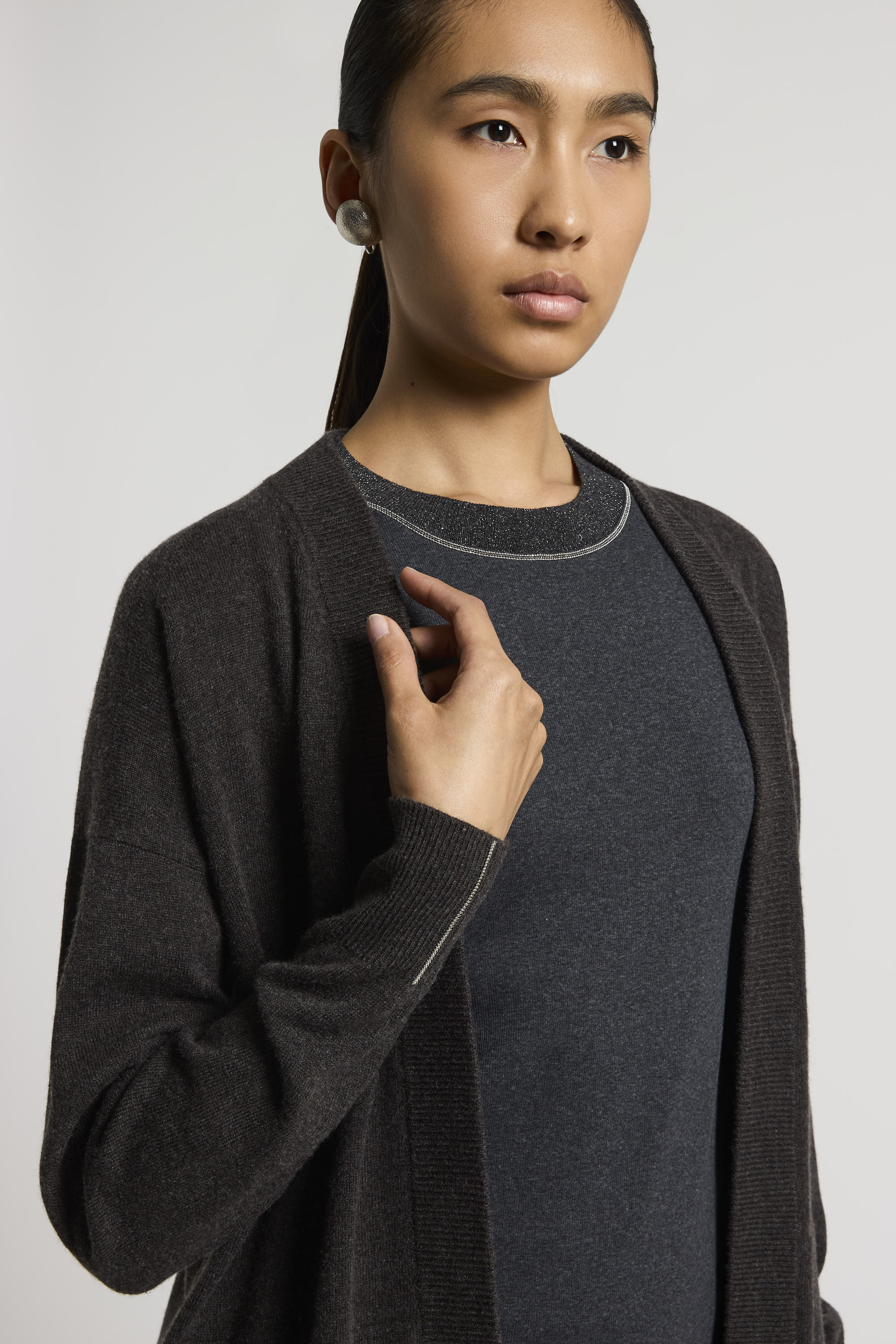 Ebony brown knitted cardigan