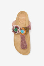 Load image into Gallery viewer, pink flower INFRABIJOUX® sandal
