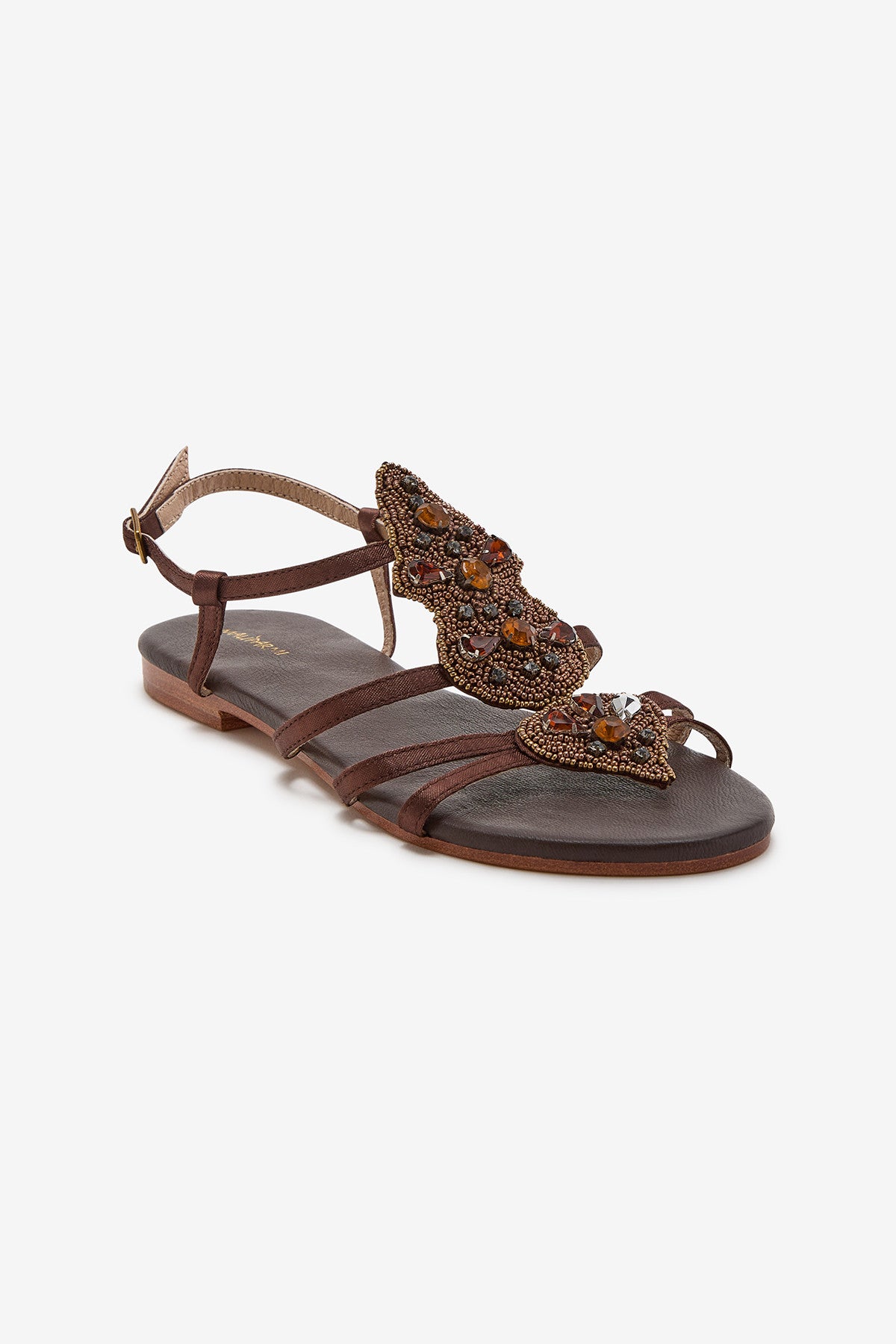 bronze precious leather sandal