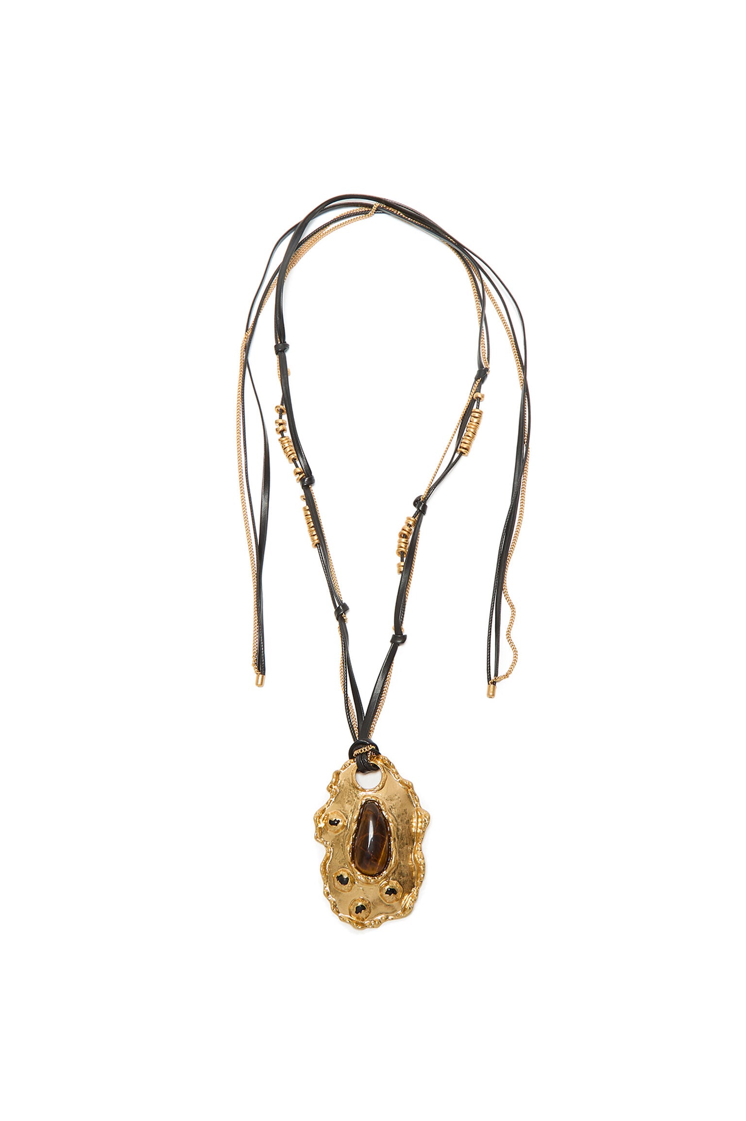 taupe metal sunshine necklace