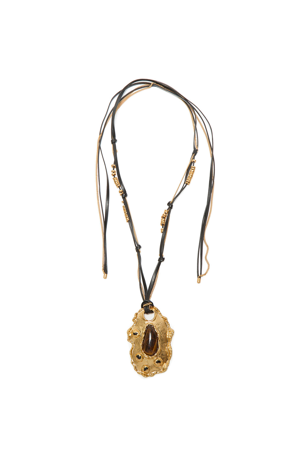 taupe metal sunshine necklace