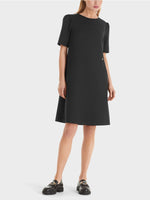 Load image into Gallery viewer, accentuated shoulder black dress
