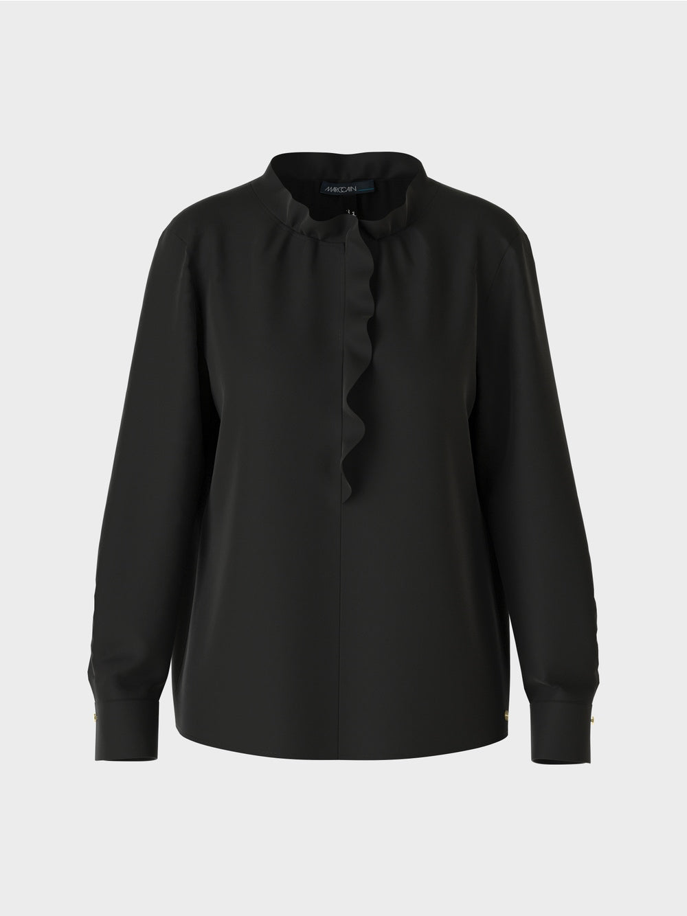 black flowing blouse