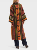 Load image into Gallery viewer, deep pumpkin knitted coat

