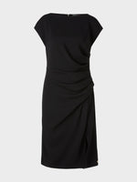 Load image into Gallery viewer, black warp-look dress

