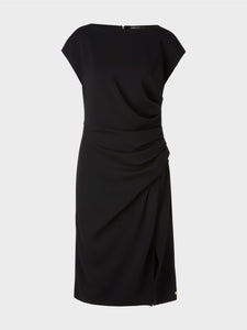 black warp-look dress