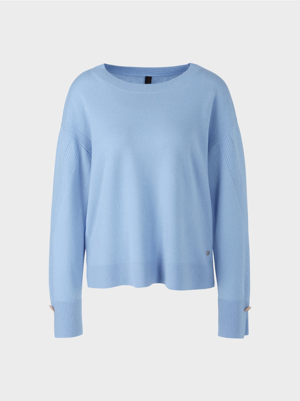 suéter de malha azul