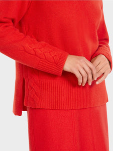 fire red cashmere sweater