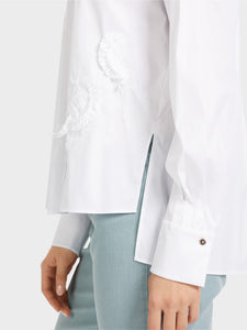 white wide shirt blouse
