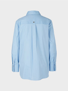 blue plain-coloured blouse