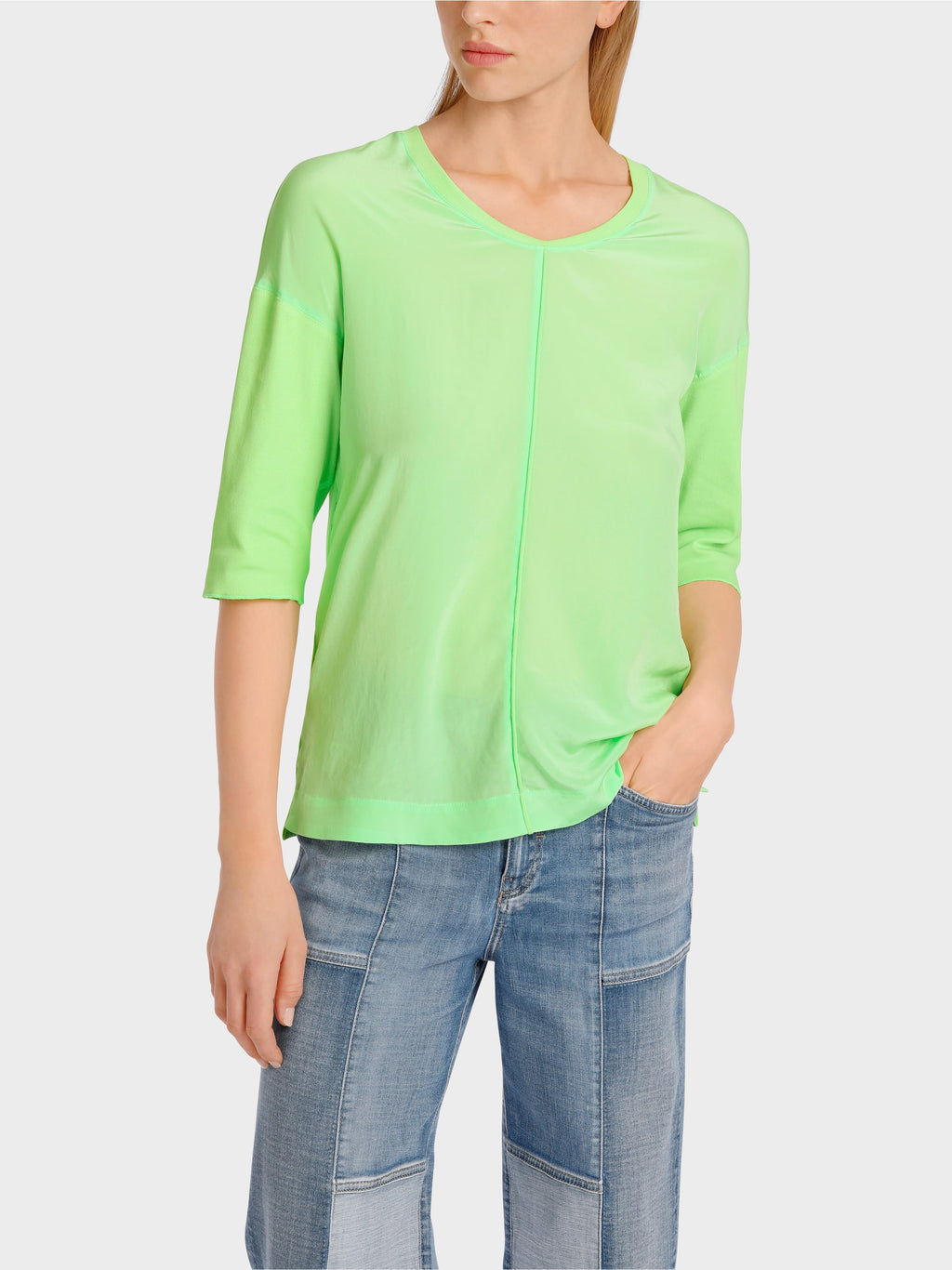 apple green casual blouse